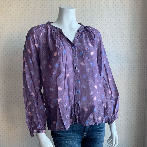 XiRENA Tops - Xirena Caliope Top in Purple Lume Oversized Peasant Top sz Small PW3